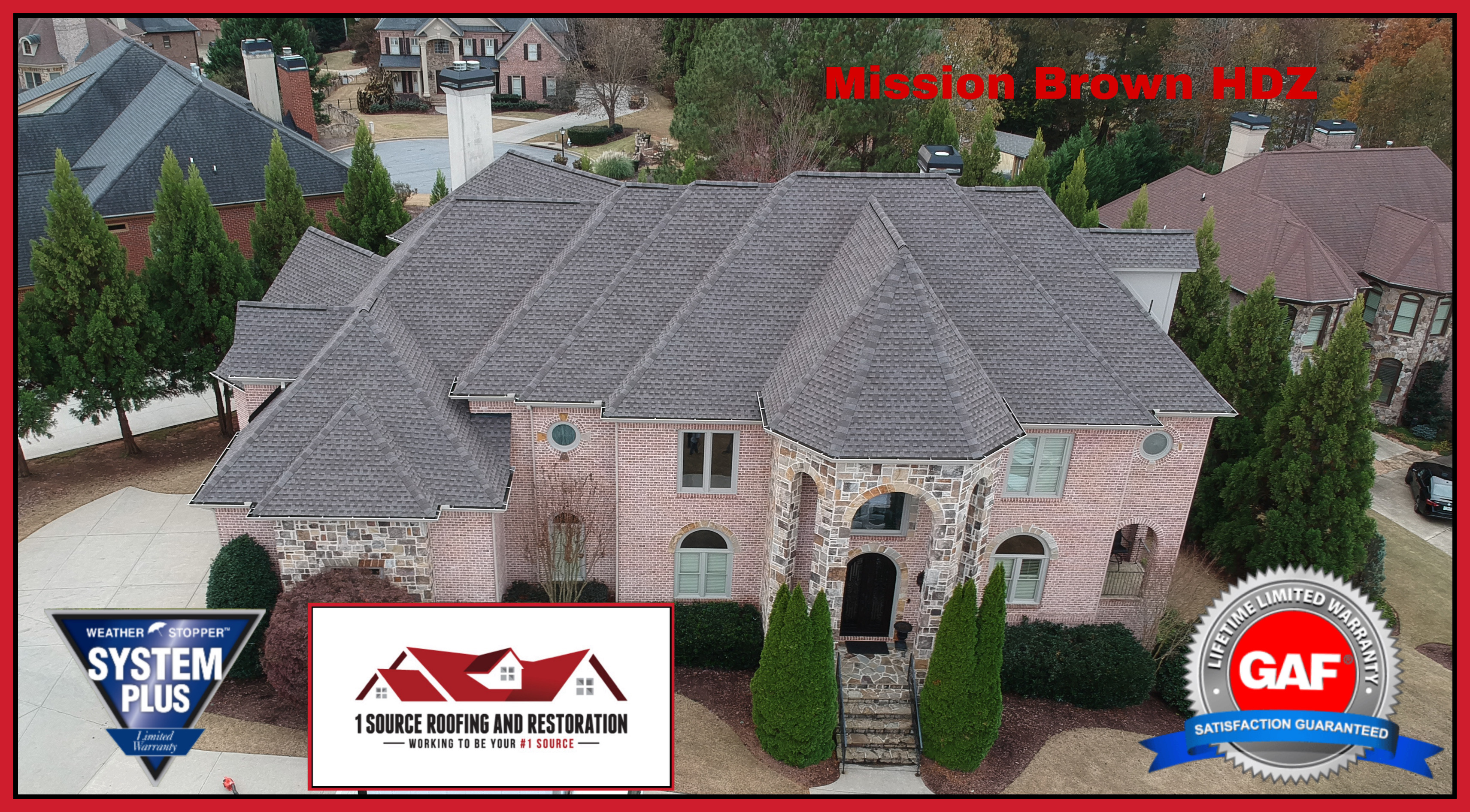 Mission Brown residential roof in metro Atlanta Climate Zone 3A with ridge vent ventilation